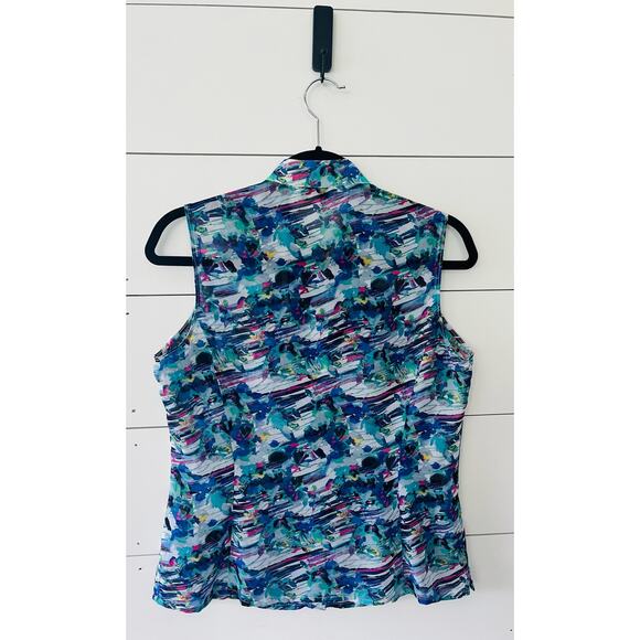 Tahari Petite Small Women's Sleeveless Blouse 100% Polyester - Picture 6 of 7